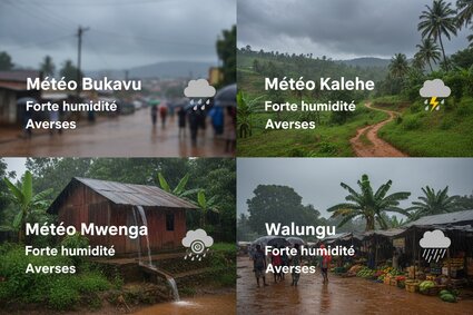 Météo : Forte humidité et averses à Bukavu, Kalehe, Mwenga, Walungu