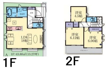 長後新築一戸建て　3LDK間取り図
「トレオフの仲介」