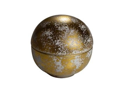 Gold luster Ball bowl with lid 12 cm matt