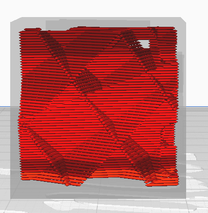 1.28 mm top layer thickness calibration cube