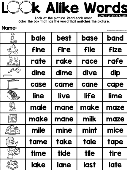 Look Alike Words - Silent E - Image 2