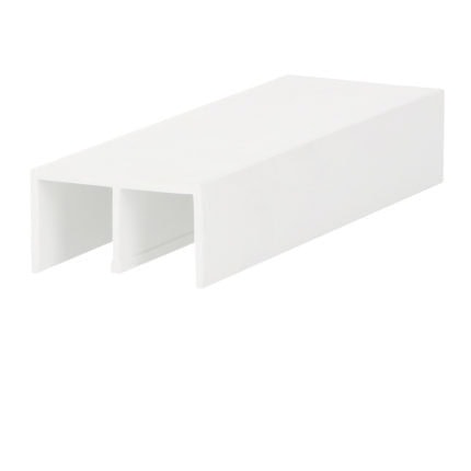 Boven schuifrailprofiel 2x10mm - Wit