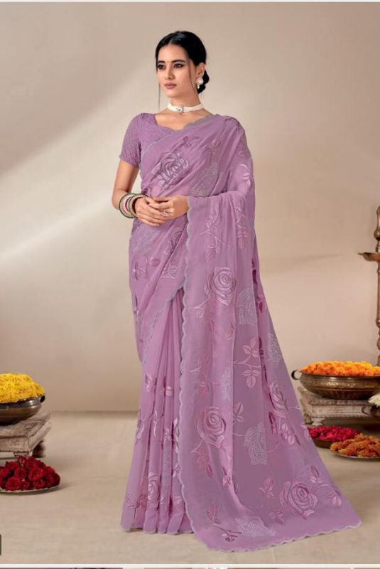 Laxmipati Organza Saree Purple