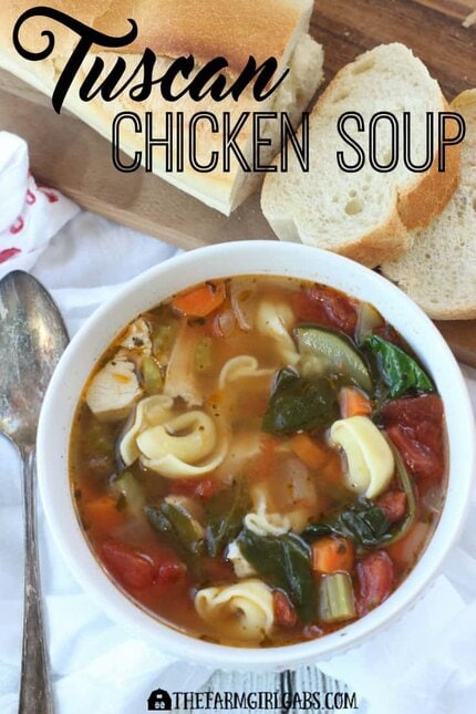 This hearty Tuscan Chicken Soup is the perfect way to warm you up on a cold day. Ad #YesYouCan