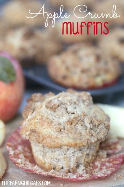 This is the BEST Apple Crumb Muffin recipe around. These muffins are loaded with sweet apples and topped with a buttery brown sugar crumb mixture.