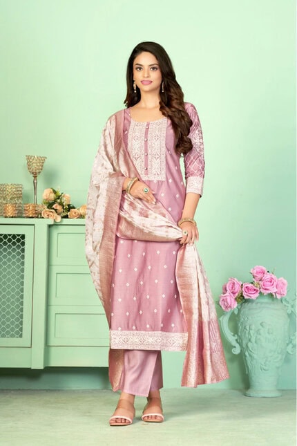 Chanderi Suit Set with Dupatta