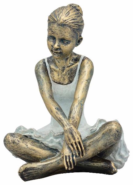 Ballerina Figur sitzend aus Polyresin in Shabby Chic Vintage Style