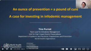 Title slide from a 2023 talk on why health departments should invest in infodemic management