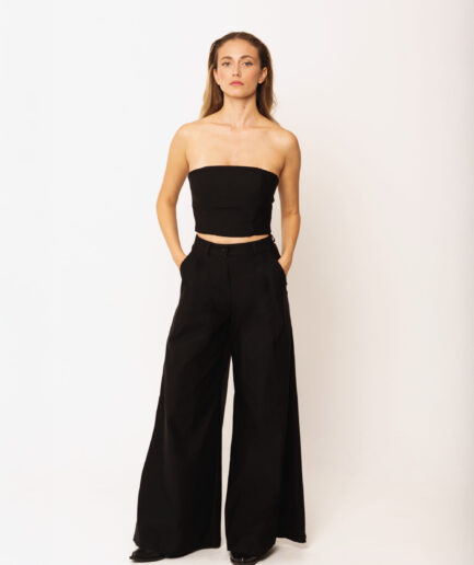 The Black Strapless Top