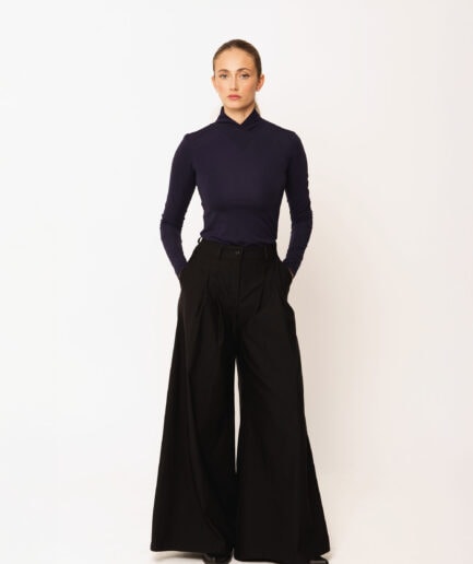 The High Neck Blouse - Dark Blue