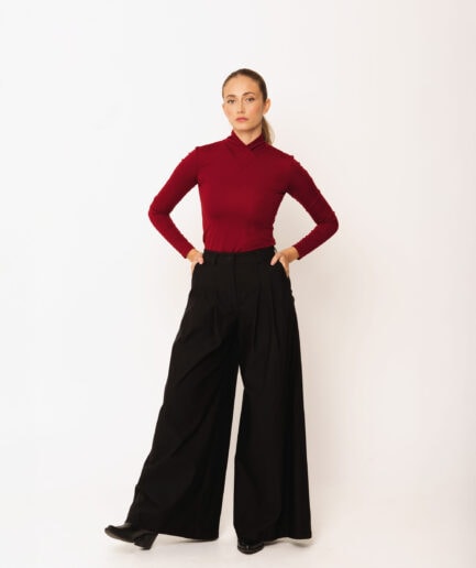 The High Neck Blouse - Bordeaux