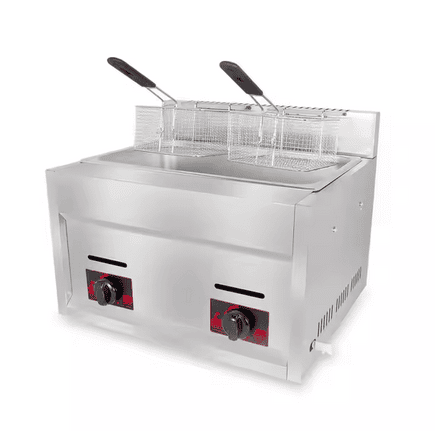 Quality Industries Tabletop LPG Double Fryer - 6L+6L