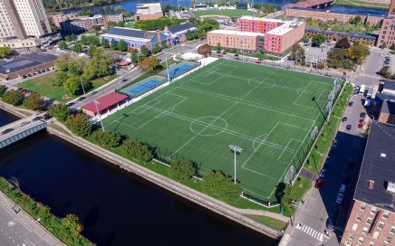 An aerial of a sports fields