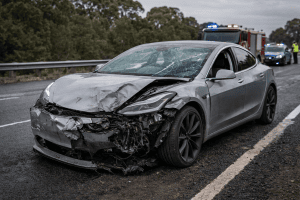 damaged tesla for scrap car removal in Australia