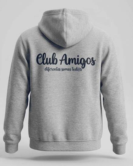 Sudadera gris detrás