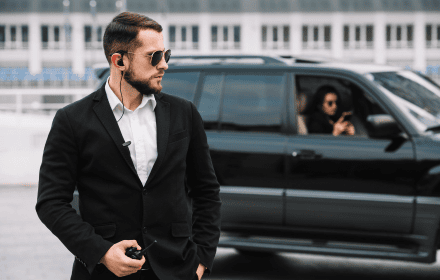 Safe driver picking up clients from Dubai International Airport
