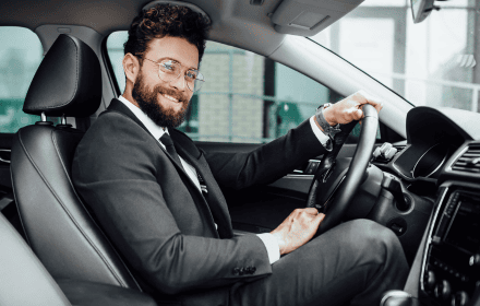 Comfortable interior of car used for safe driver service in Dubai
