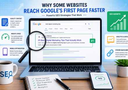 earn why some websites rank on Google's first page faster than others. Discover proven SEO strategies, content tips, technical optimization, and ranking factors to improve your website's visibility.