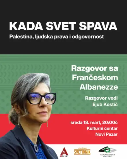 Tribina o Palestini i ljudskim pravima u Novom Pazaru: Frančeska Albaneze govori o Gazi i odgovornosti međunarodne zajednice