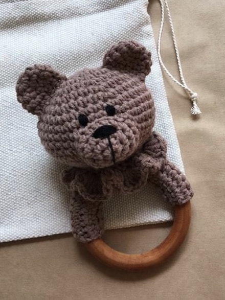 Кофейный эко грызунок-прорезыватель Мишка