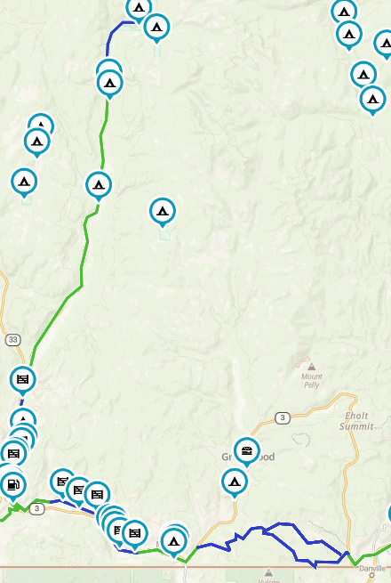 Map of West Kootenay Motorcycle Route
