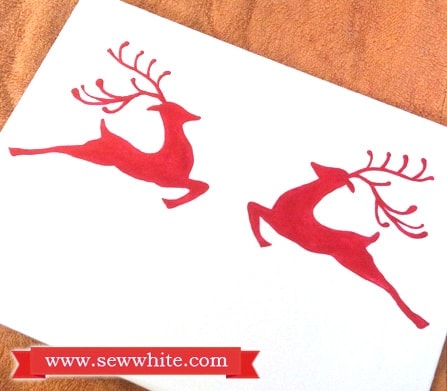 Christmas Tile Painting with red reindeer