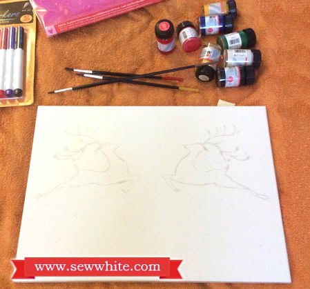 Sew White Christmas tile painting 3