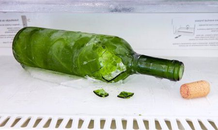 glass bottle break in freezer