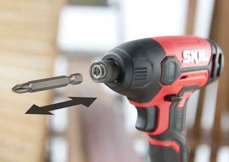 SKIL 3210 AA Комплект Акумулаторен ударен гайковерт, 1 бр. батерия и 1 бр. зарядно устройство, червен-черен - 5