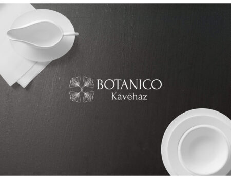 Botanico Kávéház logó mockup sötét