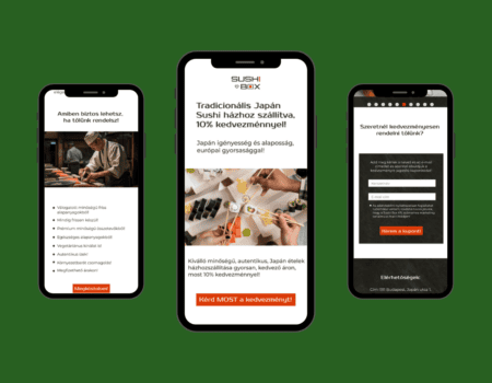 Sushi Box étterem mobil design mockup