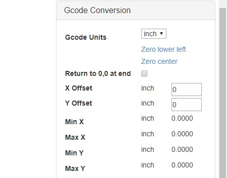 G Code conversion option box in JSCut