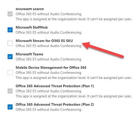 Check your Microsoft Stream License