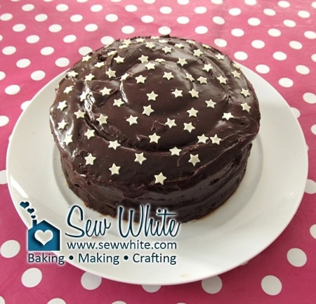 chocolate cake with white chocolate starts as a perfect surprise centre cake with a hidden chess board pattern inside