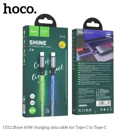 U112 Shine 1 – כבל USB-C לטעינה מהירה עד 60W, אורך 1 מטר