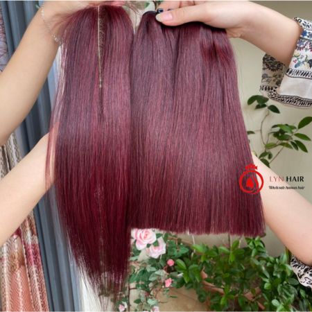 Vietnamese hair bundles Burdundy color