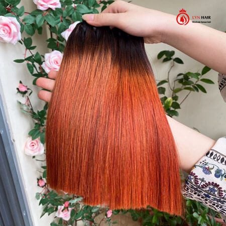 Vietnamese bone straight ginger human hair bundles