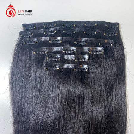 Natural black 14 - 26 inch clip in hair extensions - Image 2