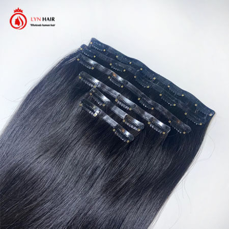 Natural black 14 - 26 inch clip in hair extensions - Image 3