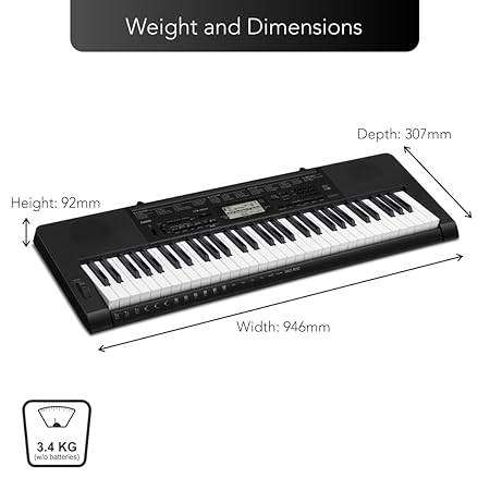Casio CTK-3500 61-Key Portable Keyboard, Black - Image 3