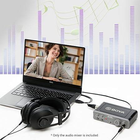 Decdeal BY-AM1 Dual-Channel Audio Mixer USB Audio Interface with 6.35mm/XLR Combo Inputs 6.35mm Headphone