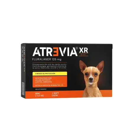 Atrevia XR MINI para perros de 2 a 4.5 kg - Antiparasitario de 3 meses de protección disponible en Rankana