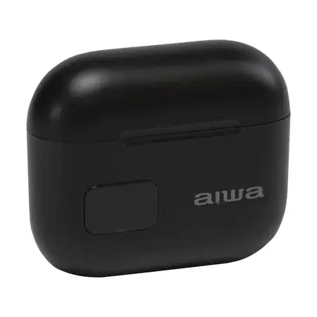 Черни безжични Bluetooth слушалки Aiwa EBT-100WT за смартфони, таблети и компютри. Предпазен калъф с батерия зареждащ докато слушалките са прибрани в него. Достъпна цена - 4