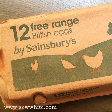 Sew White Sainsbury's free range eggs 1 omelette recipe