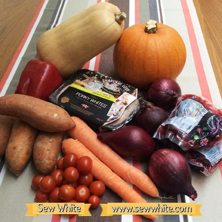 Sew White harvest autumn sausage tray bake 1