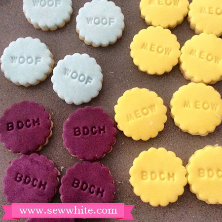 handmade biscuits saying woof and meow