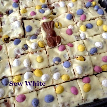 Sew White Easter chocolate fridge bake bark 5