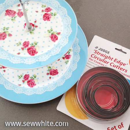 Tiered cake stand circle cookie cutters