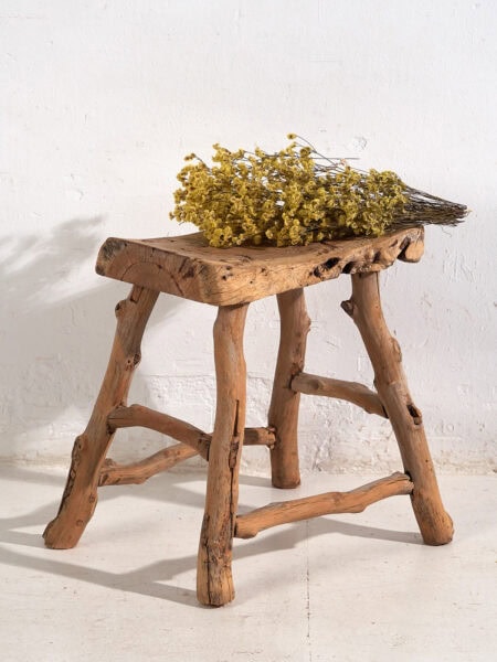 Taburete antiguo de estilo wabi sabi (c.1900) #3