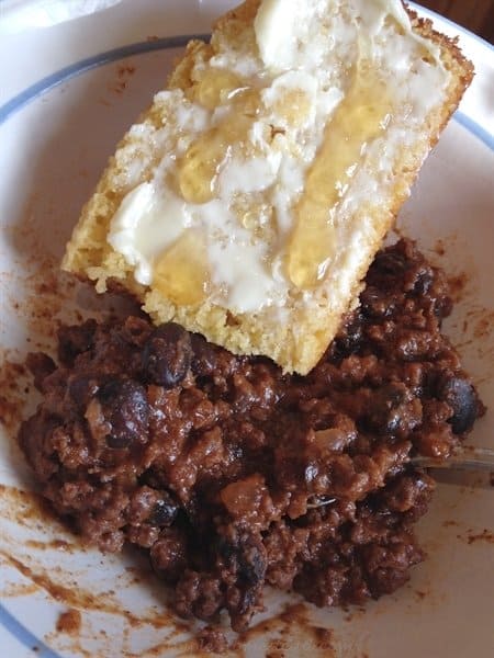 cornbread-and-chili-con-carne | ASimpleHomestead.com